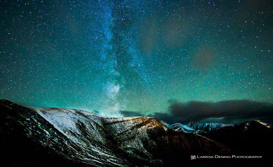 Milky Way and Aurora from the top of Mount Whistler