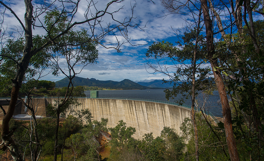 View of the dam wall from the bush walk