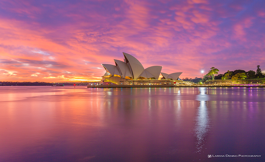 Amazing sunrise over the Opera House, Sydney