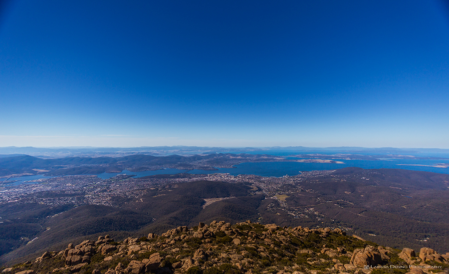 Views over Hobart from Mt Wellington, Tasmania