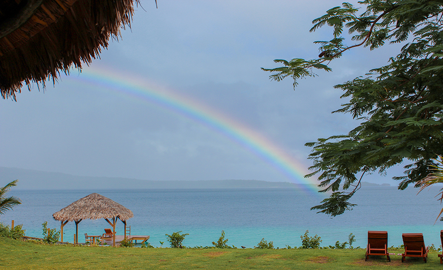 Rainbow over the ocean, vanuatu