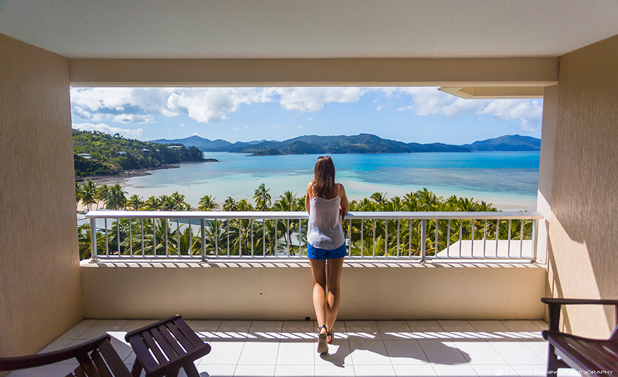 View from the balcony of the room at The Reef View Hotel, Hamilton Island.