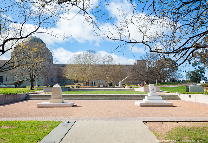 Beautiful gardens and sculptures surrounding the Australian War Memorial, Canberra