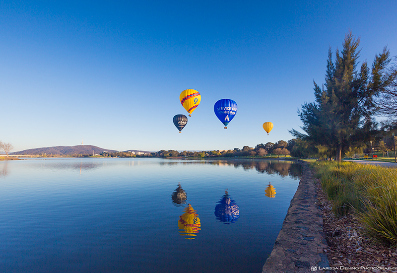 Hot Air Balooning over Lake Burley Griffin, Canberra
