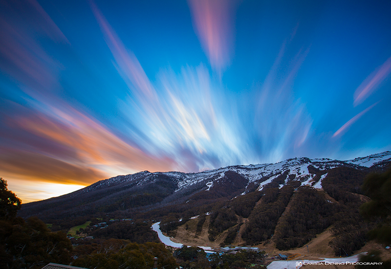 This long exposure really shows how fast the clouds move around these mountains. Its so cool to watch. Snowy Mountains, Australia