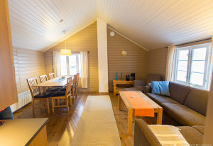 Lounge and Dining room in our cosy little cabin, Eliassen Robruer, Hamno