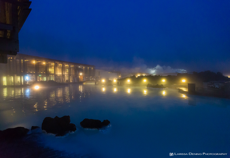Blue lagoon at night, Iceland