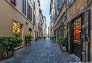 Gorgeous narrow street of Rome, Italy