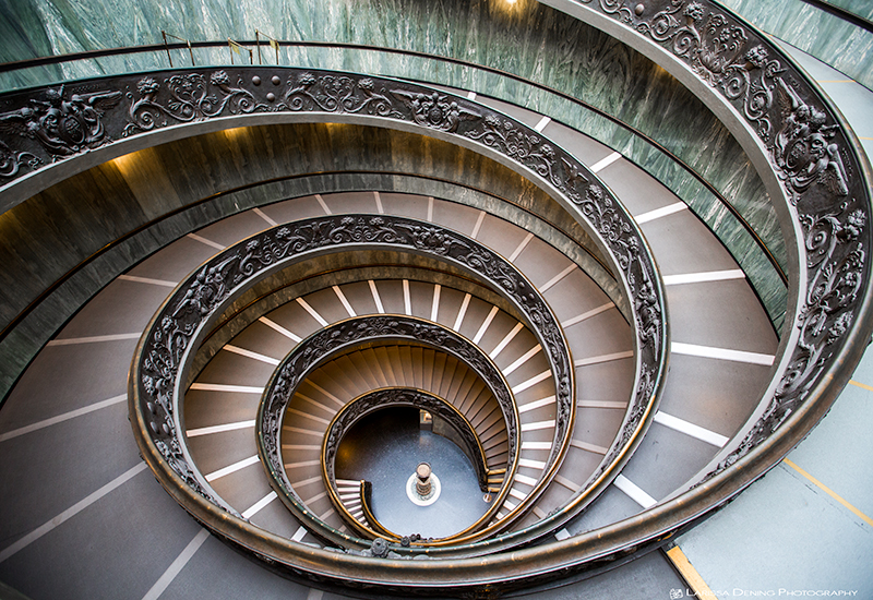 Famous circular stairwell, Vatican Museum, Rome, Italy