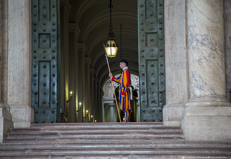 A guard at St Peter's Basilica, Rome, Italy