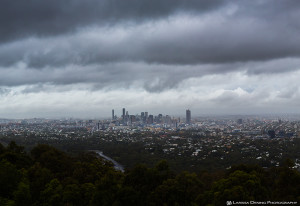 Storm passing over Brisbane from Mount Cootha lookout.