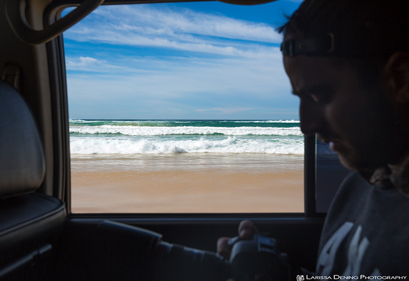 4wd driving window views, Teewah Beach, Noosa