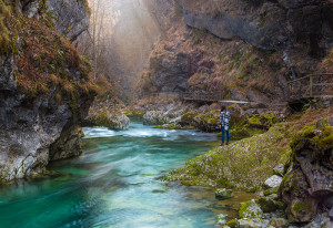 Taking in the splendour of Vintgar Gorge, Slovenia