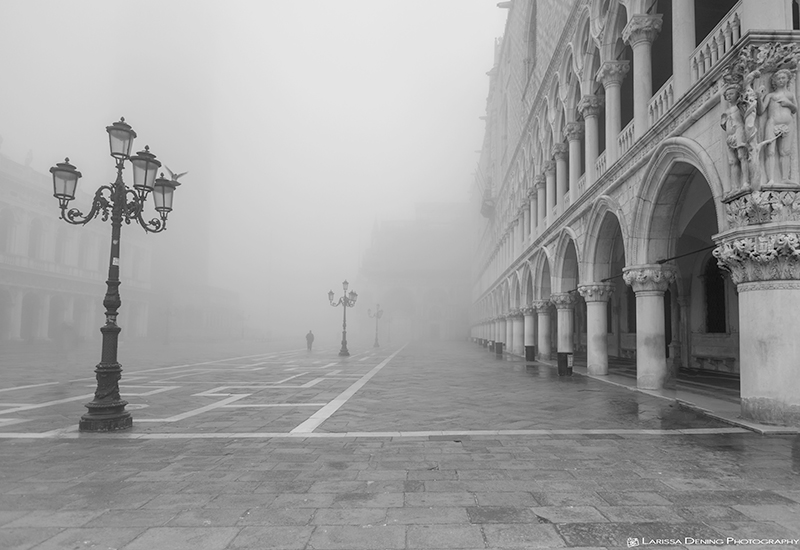 A foggy San Marco Square, Venice, Italy