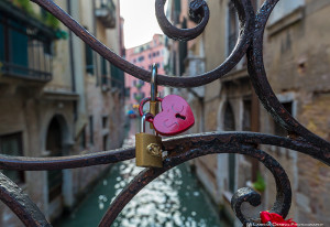 Love lock bridge, Venice, Italy