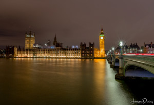 Big Ben at night. Westminster, London