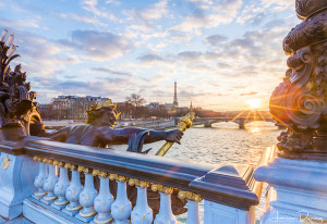 Sunset from Pont Alexandre III Bridge, Paris