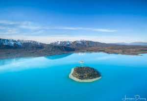 The stunning Lake Tekapo from the air with Air Sarafis, Lake Tekapo, New Zealand