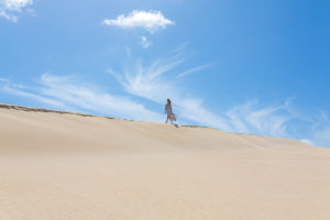 Exploring the vast expanse of Little Sahara sand dunes, Kangaroo Island