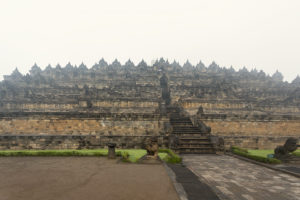 View of Borobudur from the ground, Yogyakarta, Indonesia