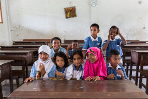 The beautiful children of Raja Ampat telling us what they have been learning, Raja Ampat, Indonesia