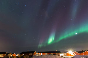 Aurora Borealis dancing over our cabins, Lofoten, Norway