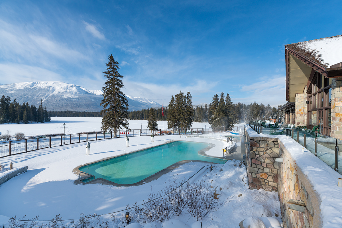 Outdoor heated pool and hot tub, The Fairmont Jasper Park Lodge