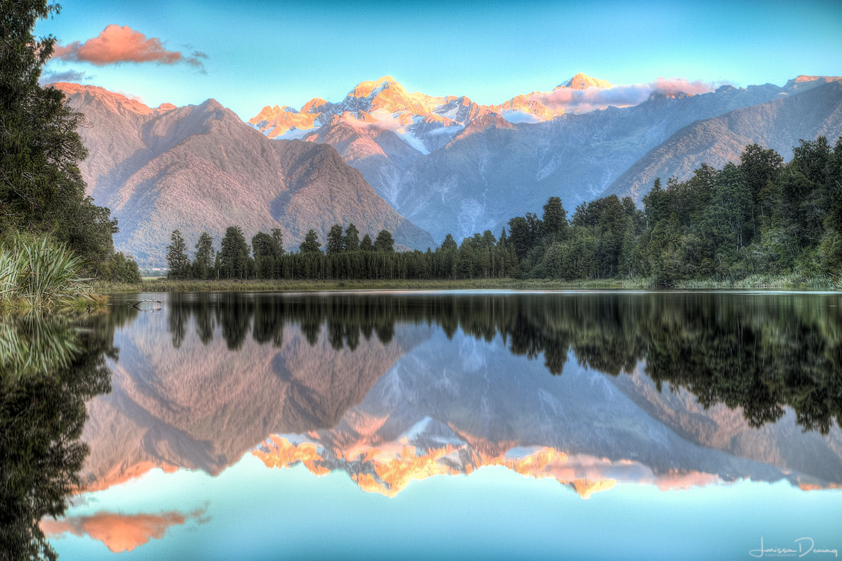 Perfect reflections at Lake Matheson, New Zealand