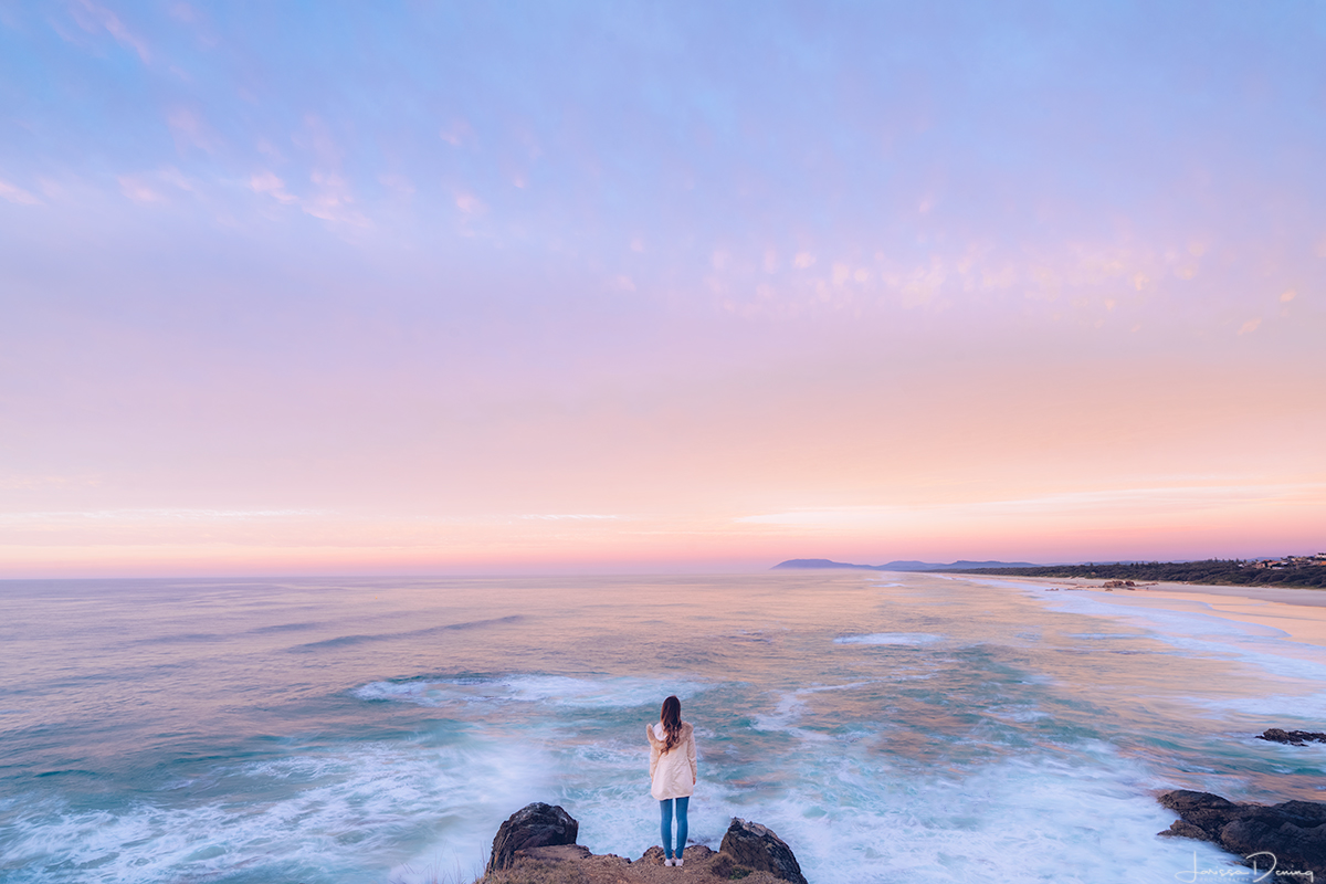 Watching the sunrise over Lighthouse Beach, Port Macquarie