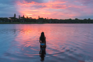 Sunset swims at Lake Ainsworth, Lennox Head