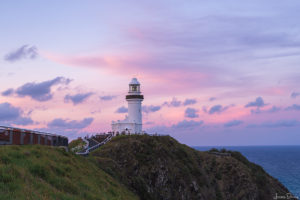 Pink skies over the Byron Bay lighthouse.