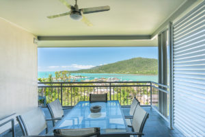 View from our deck over the gorgeous marina, Peppers Airlie Beach
