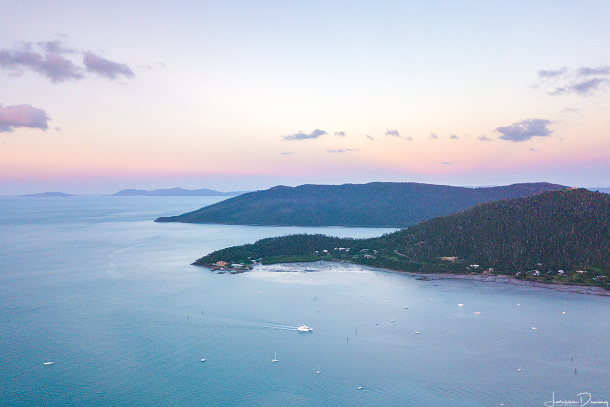 Sunset views over the ocean, Airlie Beach
